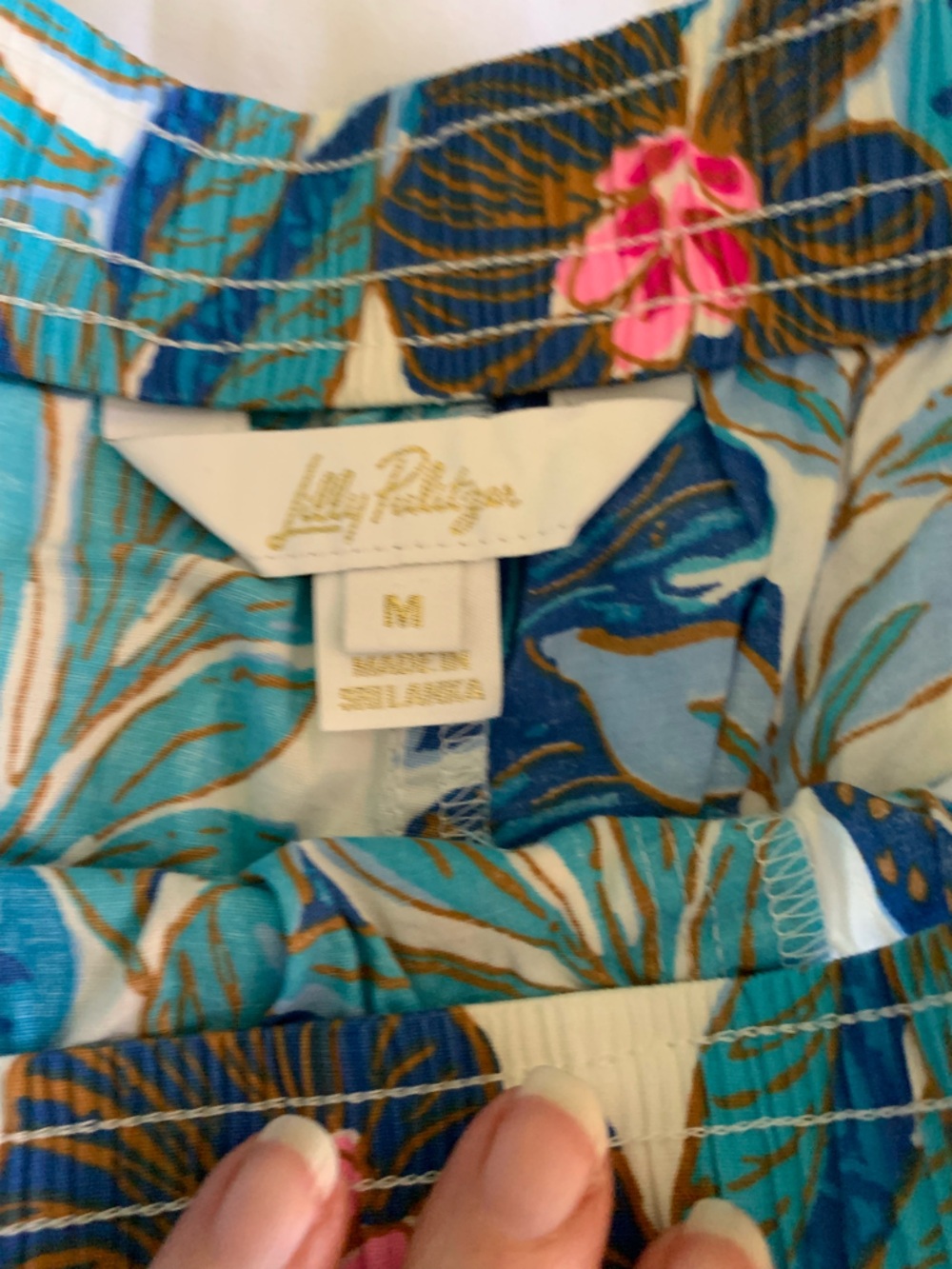 Lilly Pulitzer Pajamas Breezy Aqua Best Fronds Forever Size Medium NWOT - Picture 12 of 14